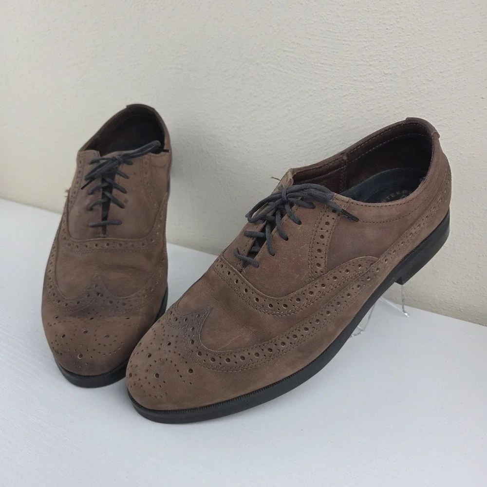 Dexter Men's Brown Suede Leather Waterproof Wing Tip Lace Up Shoes‎ Size 10.5 WW